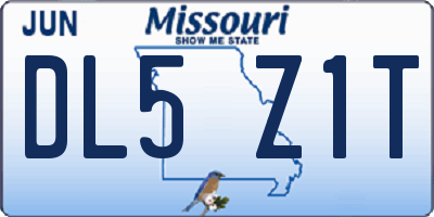 MO license plate DL5Z1T