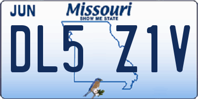 MO license plate DL5Z1V