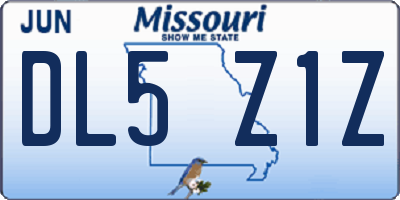 MO license plate DL5Z1Z