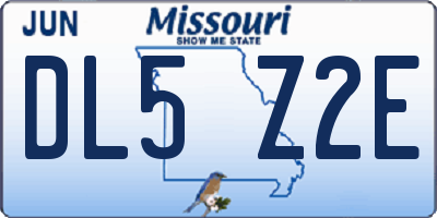 MO license plate DL5Z2E