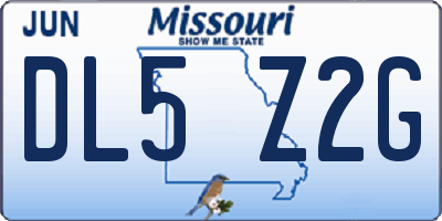 MO license plate DL5Z2G