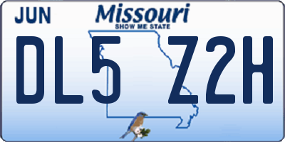 MO license plate DL5Z2H