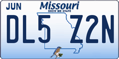 MO license plate DL5Z2N