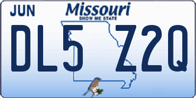 MO license plate DL5Z2Q