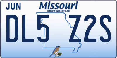 MO license plate DL5Z2S