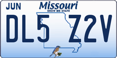 MO license plate DL5Z2V