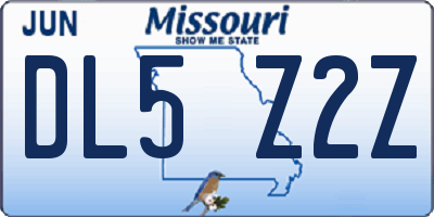 MO license plate DL5Z2Z