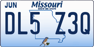MO license plate DL5Z3Q