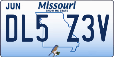 MO license plate DL5Z3V
