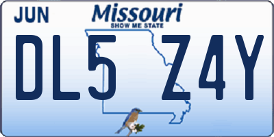 MO license plate DL5Z4Y