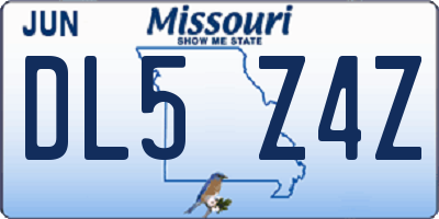 MO license plate DL5Z4Z
