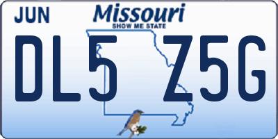 MO license plate DL5Z5G