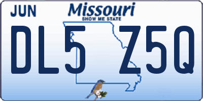 MO license plate DL5Z5Q