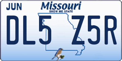 MO license plate DL5Z5R