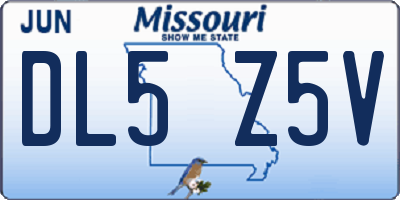 MO license plate DL5Z5V