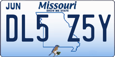MO license plate DL5Z5Y