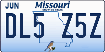 MO license plate DL5Z5Z