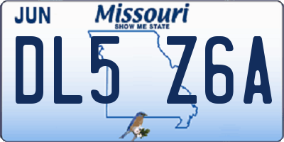 MO license plate DL5Z6A