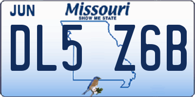 MO license plate DL5Z6B