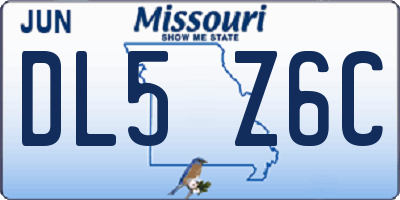 MO license plate DL5Z6C
