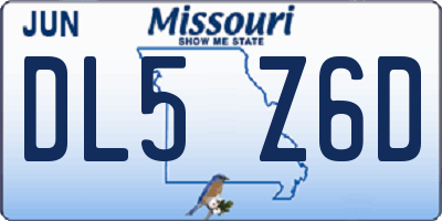 MO license plate DL5Z6D