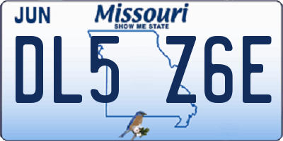 MO license plate DL5Z6E