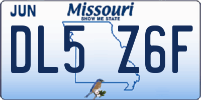 MO license plate DL5Z6F