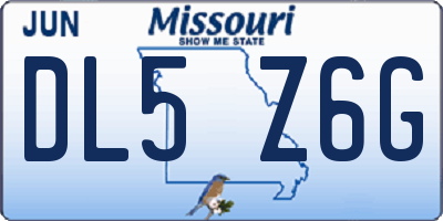 MO license plate DL5Z6G