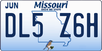 MO license plate DL5Z6H