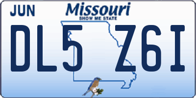 MO license plate DL5Z6I