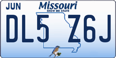 MO license plate DL5Z6J