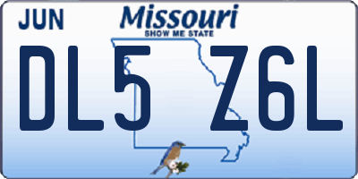 MO license plate DL5Z6L