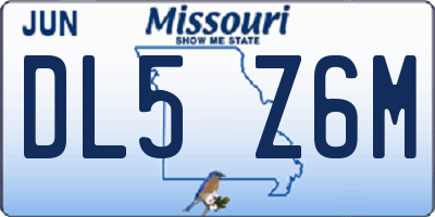 MO license plate DL5Z6M