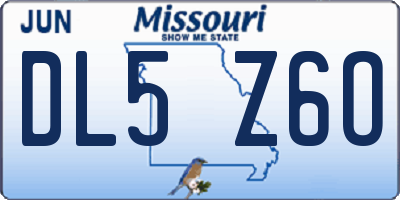 MO license plate DL5Z6O