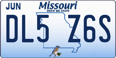 MO license plate DL5Z6S