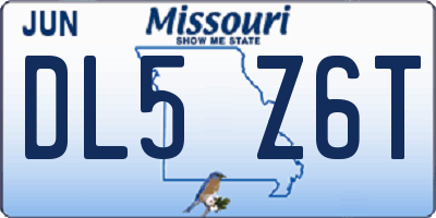 MO license plate DL5Z6T