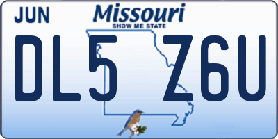 MO license plate DL5Z6U
