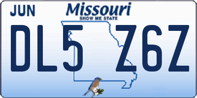 MO license plate DL5Z6Z