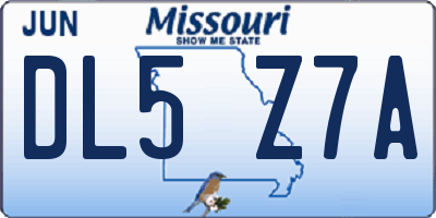 MO license plate DL5Z7A