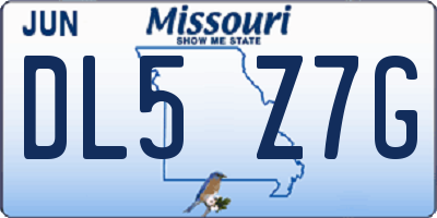MO license plate DL5Z7G