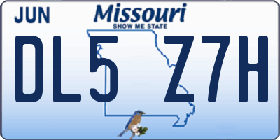 MO license plate DL5Z7H