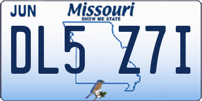 MO license plate DL5Z7I