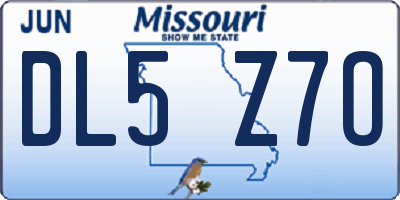 MO license plate DL5Z7O