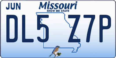 MO license plate DL5Z7P