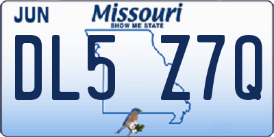 MO license plate DL5Z7Q