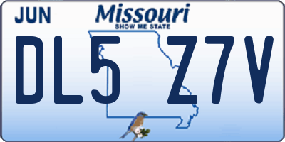 MO license plate DL5Z7V
