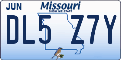 MO license plate DL5Z7Y