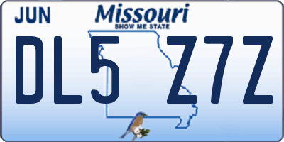 MO license plate DL5Z7Z