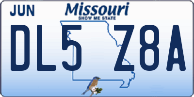 MO license plate DL5Z8A