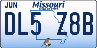MO license plate DL5Z8B